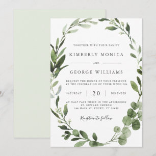 Foliage Faire-part de mariage de verdure