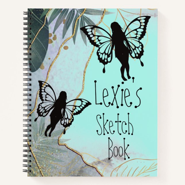 Foliage Fantasy Fairies Personalized Sketch Book (Front)