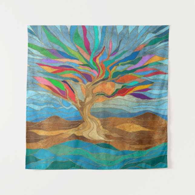 Foliage Fantasy Mosaic Tree Tapestry (Front)
