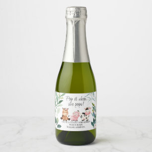 Foliage Farm Baby Shower Pop It Champagne Label