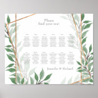 Foliage Faux gold geometric seating plan