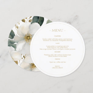 Foliage & Floral Watercolor Wedding Menu