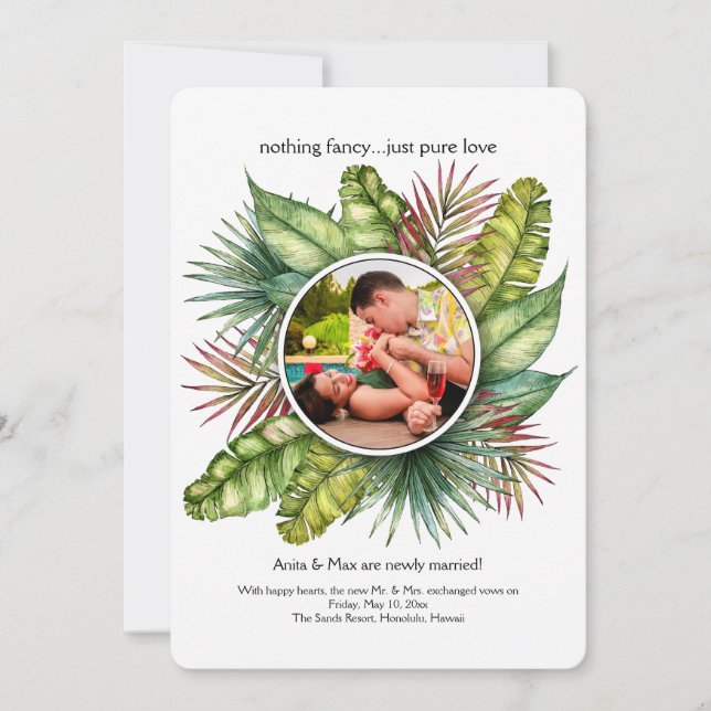 Foliage Frame Photo Elopement Announcement (Front)