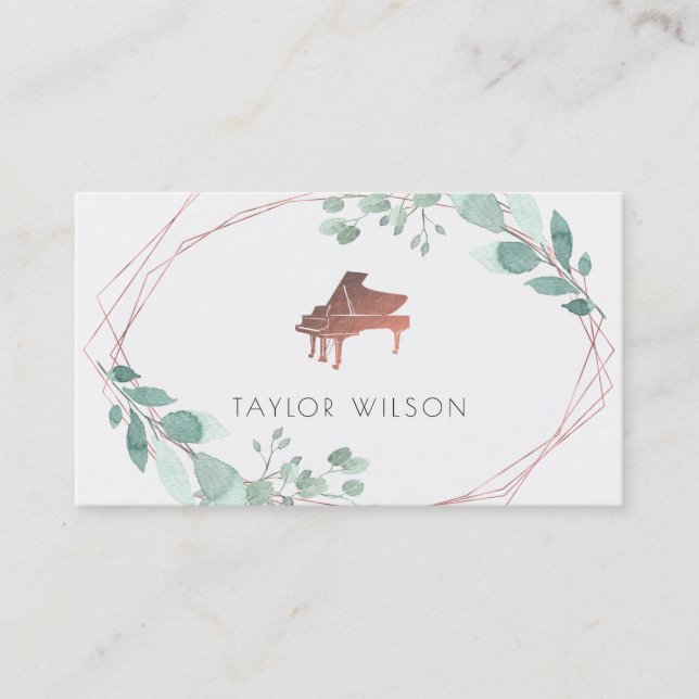 • foliage frame pianist business card (Front)
