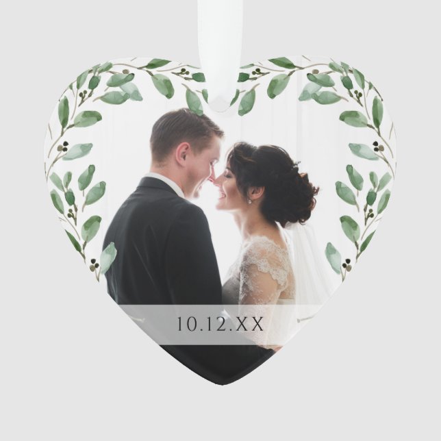 Foliage Frame | Special Date and Two Photos Ornament (Front)