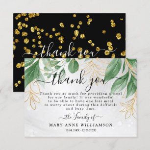 Foliage Funeral Food Thank You Card