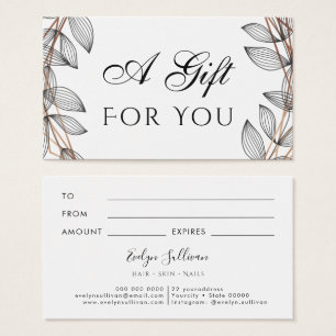 foliage geometric frame gift card