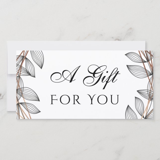 foliage geometric frame gift certificate (Front)