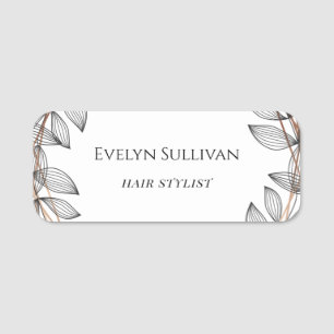Foliage Geometric Frame Name Tag