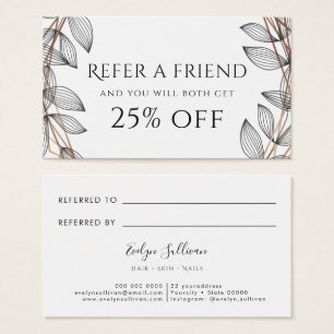 foliage geometric frame referral card