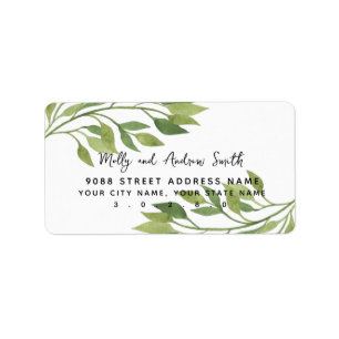 foliage greenery leaf address label party/wedding