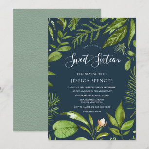 Foliage Greens Moderne Nature Douce 16 Invitation 