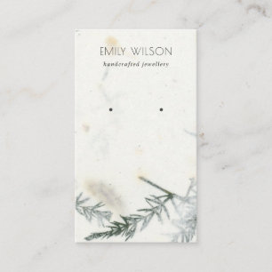 Foliage Handmade Paper Texture Earring Display Business Card