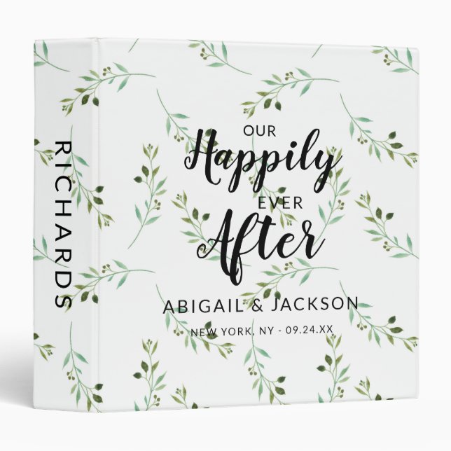 Foliage Happily Ever After Newlywed Photo Album Binder (Front/Spine)