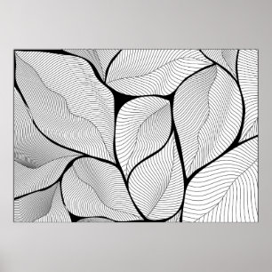 Foliage leaves background pattern poster