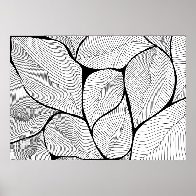 Foliage leaves background pattern poster (Front)