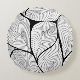Foliage leaves background pattern round pillow