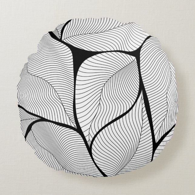 Foliage leaves background pattern round pillow (Front)