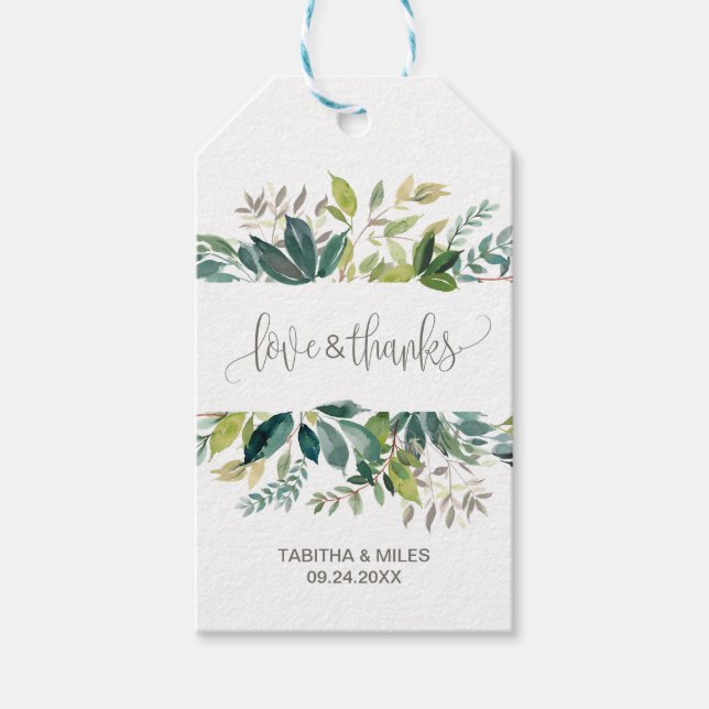Foliage Love & Thanks Gift Tags (Front)