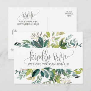 Foliage Menu Choice RSVP Postcard