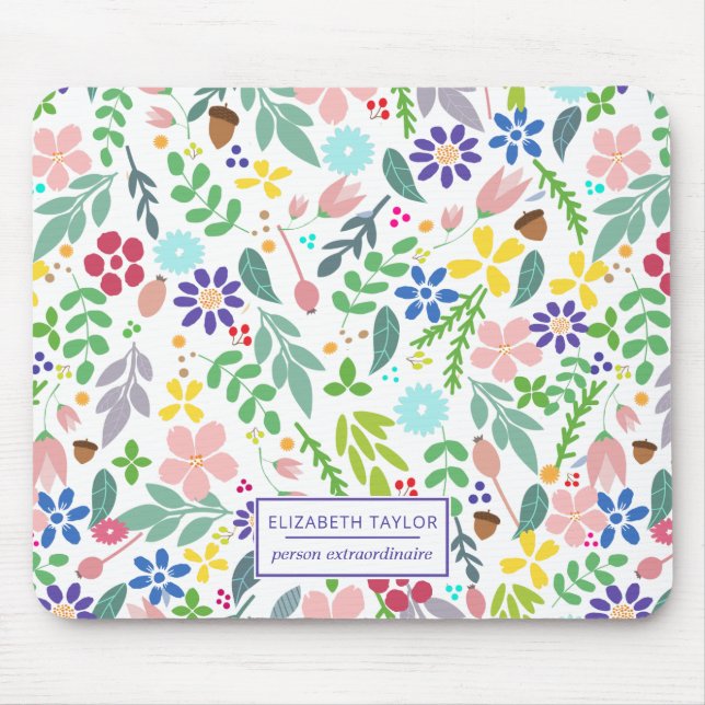 Foliage Modern Floral Mouse Pad (Front)