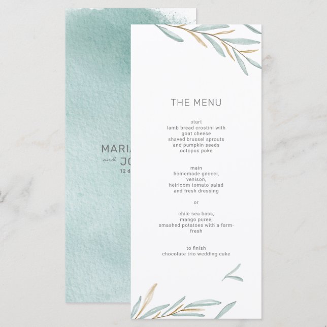 Foliage Modern Menu (Front/Back)