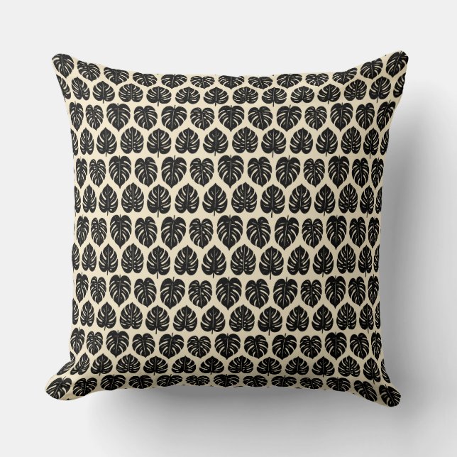 Foliage Monstera Throw Pillow (Front)