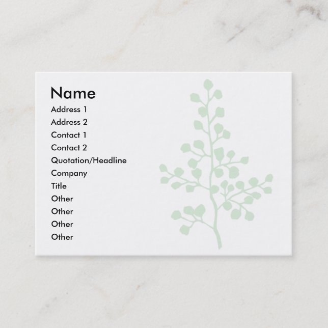 Foliage No. 3 | Business Card (Front)