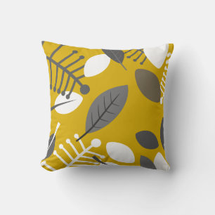 Foliage Ochre Throw Pillow
