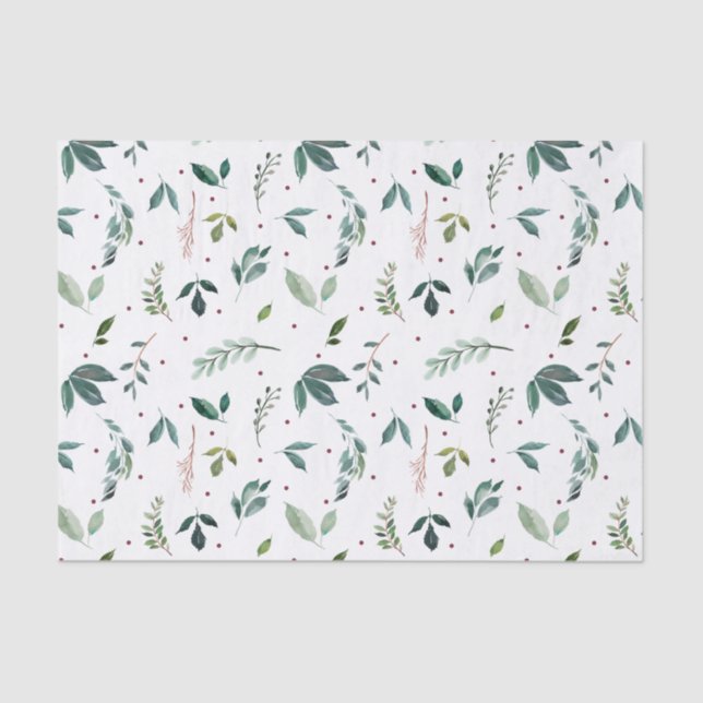 Foliage Pattern Christmas Tissue Paper (Front)