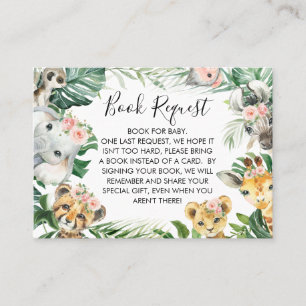Foliage Safari Baby Shower Book Request Insert