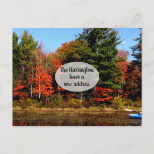 Foliage Season Lake New Address Custom Postcard