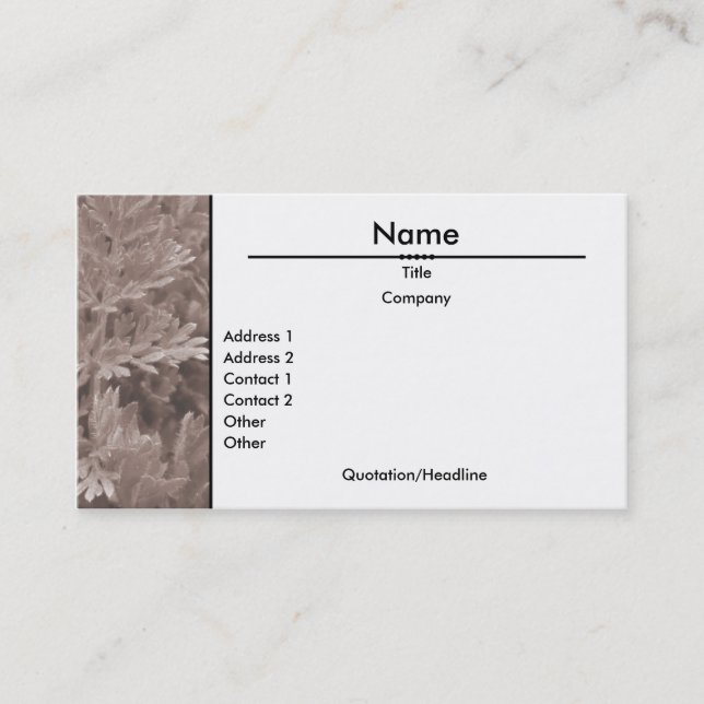 Foliage (Sepia) Business Card (Front)