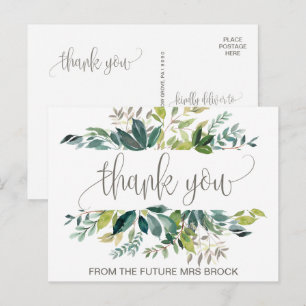 Foliage Thank You Postcard