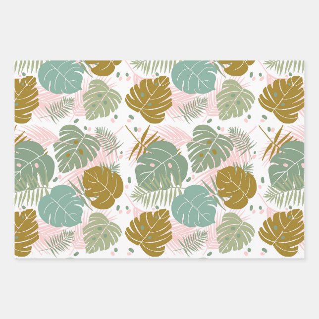 Foliage Tropical - Motif Monstère Et Feuille De Pa (Devant)