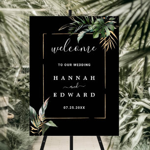 Foliage tropical sauvage Mariage Affiche de bienve