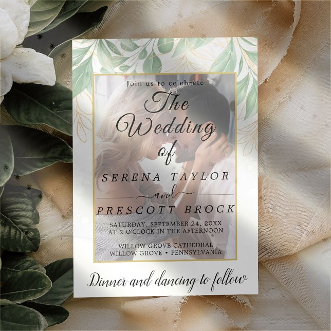 Foliage Vellum Overlay Wedding Invitation (Creator Uploaded)