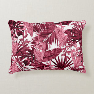 Foliage Watercolor Purple, Floral Seamless. Accent Pillow