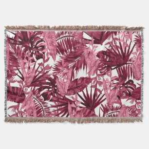 Foliage Watercolor Purple, Floral Seamless. Throw Blanket