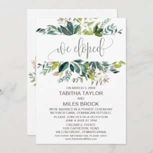 Foliage We Eloped Elopement Reception Invitation