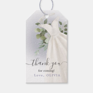 Foliage Wedding Dress Bridal Shower Gift Tags