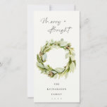 Foliage Winter Wreath Merry & Bright Christmas Holiday Card<br><div class="desc">If you need any further customisation please feel free to message me on yellowfebstudio@gmail.com.</div>