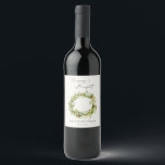 Foliage Winter Wreath Merry & Bright Christmas Wine Label<br><div class="desc">If you need any further customisation please feel free to message me on yellowfebstudio@gmail.com.</div>