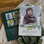 Foliage Year In Review Christmas Photo Holiday Card<br><div class="desc">This foliage year in review Christmas photo holiday card makes the perfect rustic holiday greeting. The design features a boho frame of green leaves and leafy greenery botanicals. Add your Christmas pictures and personalize the card with your names and the year. Include a year in review or family newsletter on...</div>