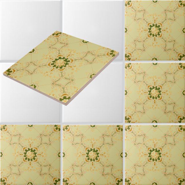 Foliate Scroll Quatrefoils & floral pattern Tile (Creator Uploaded)