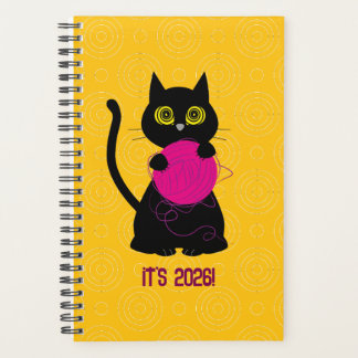 FOLIE! Planificateur 2026 – Tricot + Chat 🧶🐈⬛
