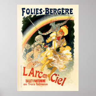FOLIES BERGERE Cheret Paris Cabaret Poster vintage
