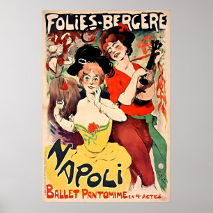 Folies Bergère Paris 1901 IMPRIMÉ AFFICHE A5-A1