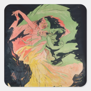 Folies Bergeres: Loie Fuller, France Square Sticker