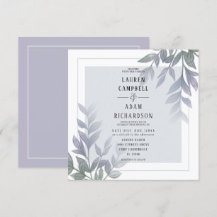 Folithe moderne violet Faire-part de mariage Lilac